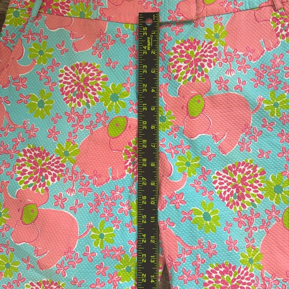 Lily Pulitzer Vintagd Elephant Print Capri Pants size 12 94% cotton 6% Spandex. - Picture 9 of 14